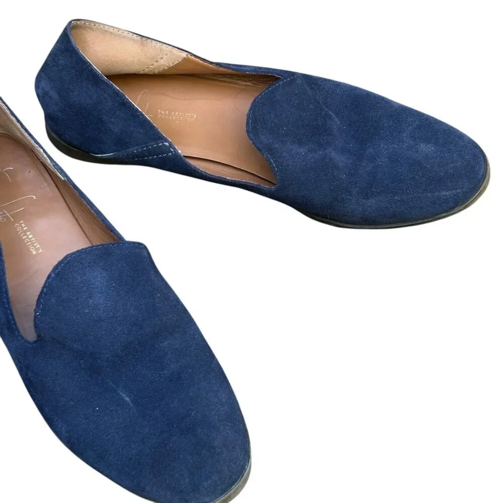 Franco Sarto Blue Suede Loafers Slip on Size 7 - Picture 3 of 10